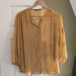 Zara Mustard Floral Blouse